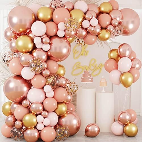 18inch ruža zlata i prašnjave ruže ružičasti baloni Balloon Garland Arch Kit, ružičasti ružičasti baloni za mladenke za vjenčanje rođendana za bebe, dubinska devojka Bachelorette dekoracija dekoracija