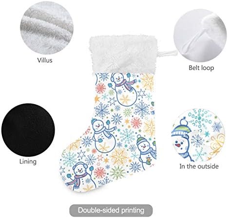 Alaza Božićne čarape Slatki božićni snjegoviljski klasični personalizirani veliki ukrasi za čarape za obiteljski