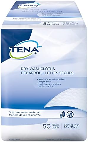 TENA ProSkin suha maramica za odrasle ili krpa za pranje 10-1 / 4 X 13 inča 74499, 1 pakovanje 50 maramica