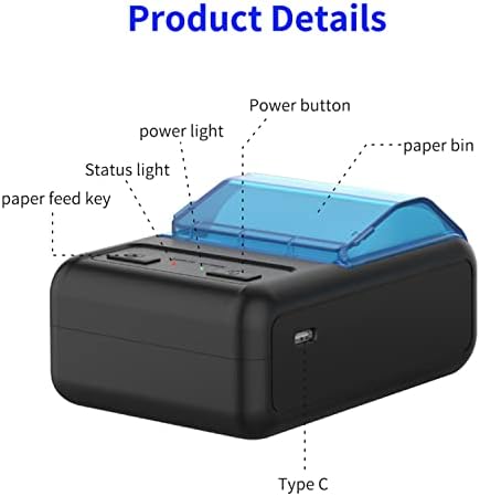 BestXinYin 58mm Bluetooth termalni štampač računa, prenosivi mobilni POS štampač za mala preduzeća,