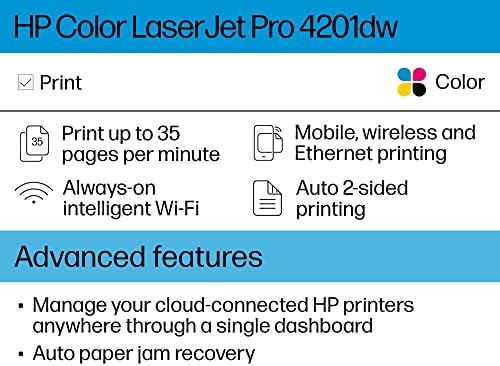 HP Color LaserJet Pro 4201DW bežični štampač, ispis, brze brzine, jednostavno podešavanje, mobilni tisak,