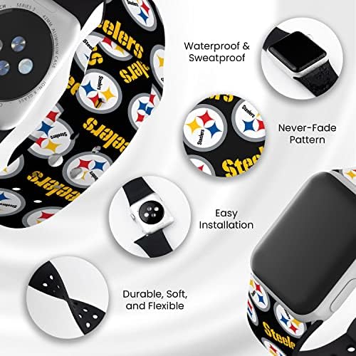 Vrijeme igre Pittsburgh Steelers HD Watch Band kompatibilan sa Apple Watch-om