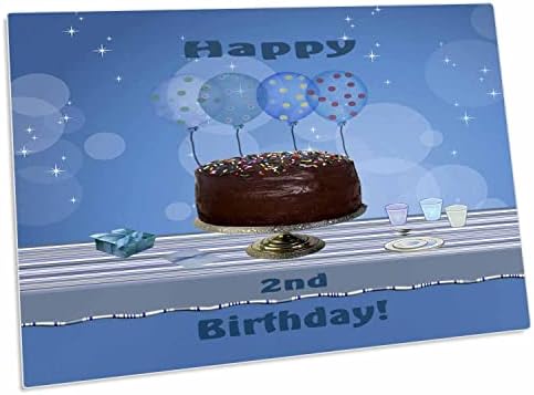 3drose 2. Rođendanska zabava sa čokoladnom tortom i plavim balonima-prostirke za podmetače