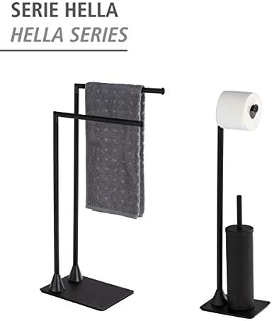 Wenko Hella ručni ručnik, samostojeći, stalak za odjeću, čelik, mat crna, 43,5 x 78,5 x 20 cm
