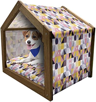 Lunarljiva geometrijska kuća za kućne ljubimce, moderna grafika trokuta pastelnih obojenih kvadrana
