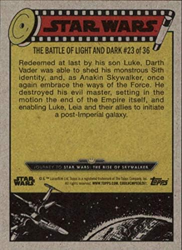 2019 TOPPS Star Wars Putovanje za uspon Skywalker Green 77 Darth Vader natrag u laganu trgovačku karticu