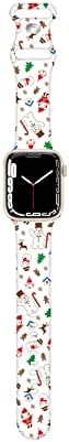 Hi-Yoohere Chic Božićne santa Claus uzorke Kompatibilni za Apple Watach 38mm 40mm 41mm, razreda mekani silikonski sportski remen za ručni pojas za IWATCH SE & serije 7/6/5/4/2/1