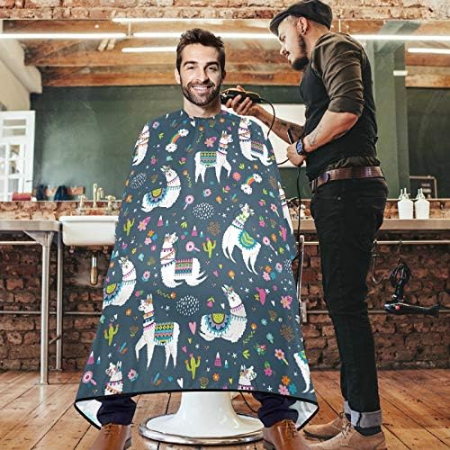 Vissunny Barber Cape Llama Cactus Rainbow Poliester rezanje kose salon za kosu za pregače protiv statičke frizure