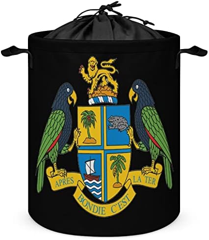 Grb Dominike okrugla torba za veš vodootporna korpa za odlaganje sa poklopcem i ručkom za vezice