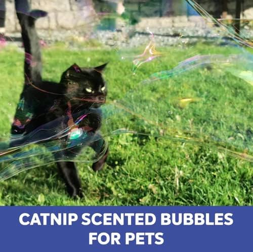 Dr Zigs Eco Giant bubble Kit - Cat Bubbles-okus mačje metvice, siguran za kućne ljubimce, uključuje torbu, održive štapiće i rješenje profesionalnog kvaliteta.