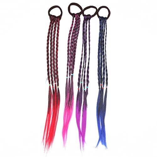 Aoozleny Girl Hair Extension Accessories, gumena traka frizura sa elastičnom trakom šarena perika pleteno