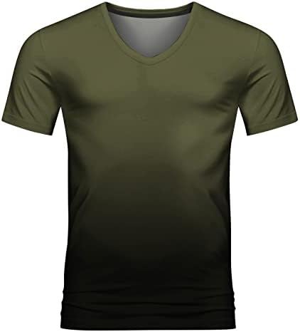 XXBR MENS vojnike majice kratkih rukava, 2022 Novi ljetni gradijent patchwork tee, v majica za vežbanje