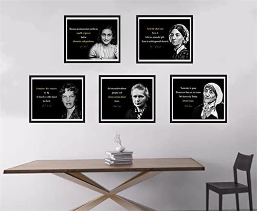 Inspirativni Poster crnačke istorije | 5 paketa uključujući Marie Curie,Florence Nightingale,Ameliju Earhart, Anne Frank, umjetničke slike Majke Tereze (bez okvira) / heroj klase ili porodice | javne moći