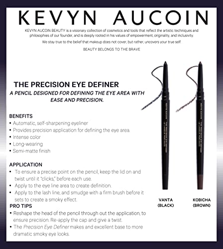 Kevyn Aucoin Precision eye Definer, braon: olovka za oči sa samooštrenjem. Jednostavna precizna aplikacija za olovku. Profesionalni vizažist ide u. Definirajte oči za dugo nošenje, oštre i glatke linije.