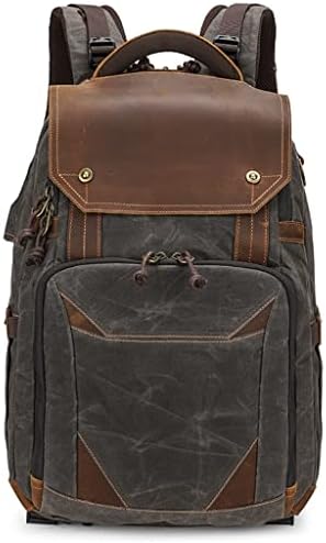 ZSEDP vodootporna fotografija Retro Batik platneni kožni ruksak sa USB portom Fit 15,4-inčni laptop Muška torba za kameru putna torbica za nošenje