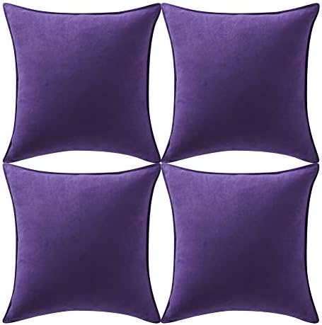 Fancy Homi 4 paketi Purple Dekorativni jastuk nattop 18x18 inča / 45x45 cm, super mekani lažni kofer jastuk