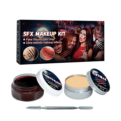 Halloween Skin Wax Plasma Makeup Set Scar Makeup Horor Party Makeup Rekvizite Za Modeliranje Ožiljka Vosak Zgrušana Krv Sa Strugač Alat Za Ozbiljnu Njegu Kože