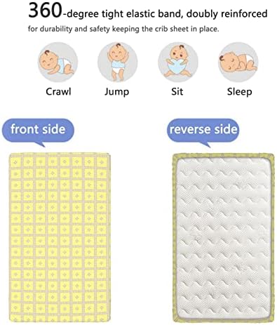 Pastel tematski lim, standardni madrac krevetića ugrađeni list meki i prozračni posteljina od velikog za dječaka ili djevojčicu ili vrtić, 28 x52, pastel žuti ružičasti nebeski plavi blijed mauve