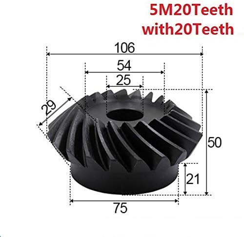 MOUNTAIN MEN Accessories 2kom 1: 1 zupčanik 5 modul 20 zuba + 20 zuba unutrašnja rupa 25mm 90 stepeni pogon komutacija ugljenični čelični zupčanici industrijski naučni