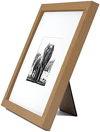 Americanflat 8x8 okvir za slike od hrasta-ekrani 4x4 sa prostirkom i 8x8 bez prostirke - Kompozitno drvo sa staklom otpornim na lomljenje - horizontalni i vertikalni formati za zid i ploču stola