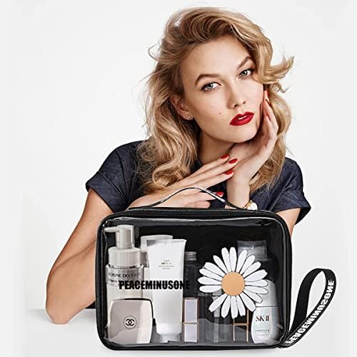Ziosinm torba za šminkanje u 2 slike, Daisy prozirna kozmetička torba, PVC vodootporna putna torba za šminkanje