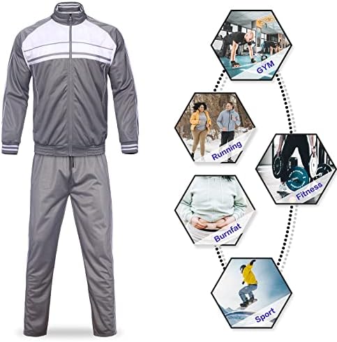 Megub Muška aktivna Odjeća 2-dijelni komplet odijela za trčanje s punim patentnim zatvaračem