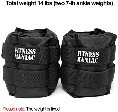 Fitness Maniac Pro gležnjače za žene muškarci Dvostruke remene 14 lbs izdržljiv set za teretanu,