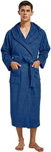 Enyofe muški ogrtač dugi frotirani tkanine haljine kapuljača pamučni ručnik za ručnik za spavanje za spavanje