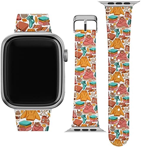 Zamjena bake za zglobove za Apple Watch serija 7/6/5/4/3/2 / 1 / se dizajn začina bundeva PU kožna jesen jesen
