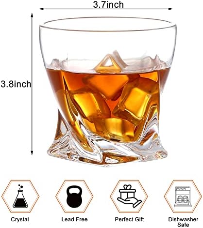 Wwyybfk set čaša za viski 4, staromodne naočare za viski, 10oz Bar naočare za škotski viski, burbon, koktel