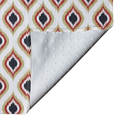 AMBESONNE IKAT YOGA MAT ručnik, paunski rep u obliku živah boja ukrašeni kružni motivi ovalni