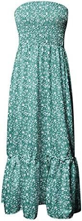 Nyybw pamučne haljine za žene casual ljeto vintage bez rukava s labavim cipelama Boho cvjetna V Chiffon Maxi