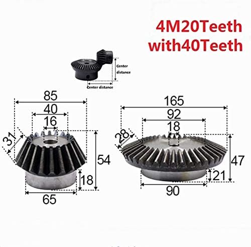 XMEIFEITS industrijski zupčanik 2kom 1:2 zupčanik 4 modul otvor za 20 zuba 16mm + 40 otvor za zube