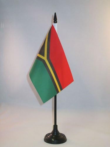 AZ zastava Vanuatu stola zastava 4 '' x 6 '' - Vanuatu zastava stola 15 x 10 cm - crna plastična