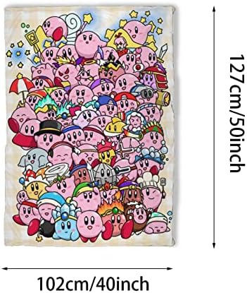 Kirby baca pokrivane super meke mikrofiber ultra neizražene crtane ćebe za kauč za dnevni boravak toplo i lagano za djecu Dječja djeca cijelu sezonu