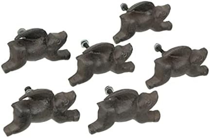 Gornji palubni Set od 6 ladica za leteće svinje od livenog gvožđa povlači ukrasne dugmad za ormare