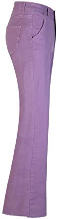 Miashui Veličina 20 hlače Žene Ženske hlače Čvrsta boja Loše široke noge Labavi visoki struk