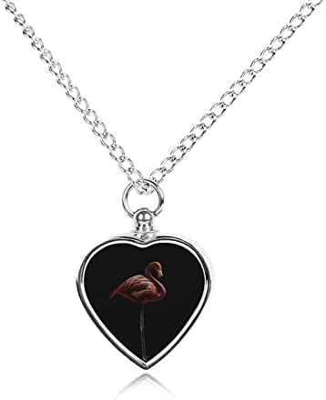 Pink Flamingo na tamnoj ogrlici od urne za kućne ljubimce personalizirani držač pepela privjesak za uspomenu na spomen nakit po mjeri jedinstveni poklon suvenir