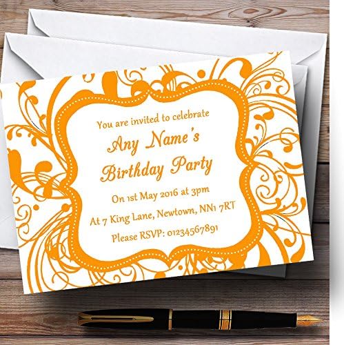 The Card Zoološki vrt bijeli i narančasti vrtlozi deko personalizirane pozivnice za rođendan