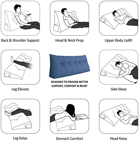 YXCSELL jastuci sa jastucima Glavni jastuk jastuk za sjedenje u krevetu u krevetu Veliki trokut Bolster