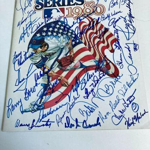 1980 Philadelphia Phillies Tim potpisao je program World Series 35 Sigs JSA COA - MLB autogramirani ostali predmeti