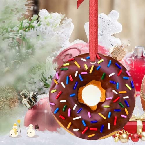 godblessign čokoladna krofna Božićni ukrasi slatki za drvo Božić drveće hrane keramički okrugli ukrasi