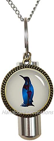 RukovanjeDecorations Penguin kremiranje urn ogrlica, nakit za pingvin, pingvin poklon, nakit za pingvin šarm,