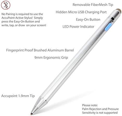 Boxwave Stylus olovka za Smartsan Nuts Pro 2 - Acccoint Active Stylus, elektronički stylus sa ultra finim vrhom za Smartsan Nuts Pro 2 - Metalno srebro