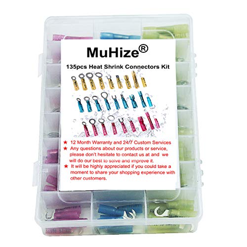 Muhize Heat Shrink Wire connectors Kit-135 kom nadogradite komplet električnih žičanih terminala, izolirani