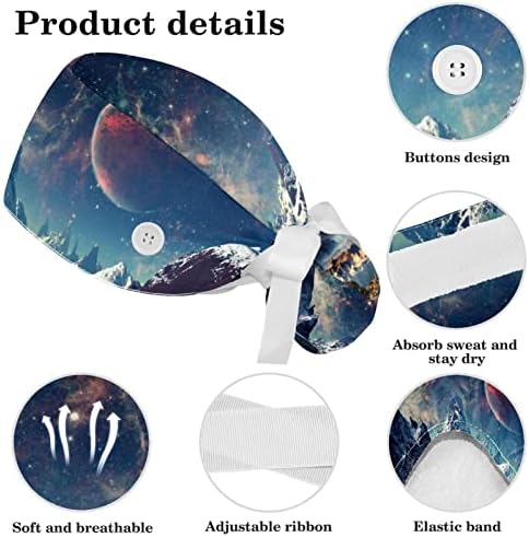 Vanzemaljska planeta Radni šešir Podesivi kape za piling sa tipkama i luk za kosu za medicinsku medicinsku