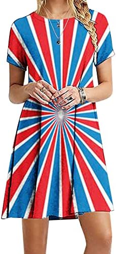 Ženska američka zastava vrhova 4. jula, kratkih rukava / kratkih rukava kratka majica, majica casual dan neovisnosti