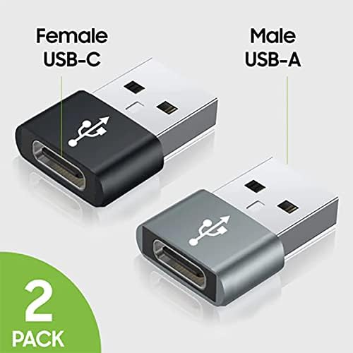 USB-C žensko za USB muški brzi adapter kompatibilan sa vašim Samsung M30 S za punjač, ​​sinkronizaciju, OTG uređaje poput tastature, miš, zip, gamepad, PD