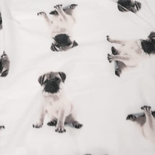DreamScene pug pseće flis prekrivač super meko topli ugodan kauč na razvlačenje, 50 x 60 inča - štene