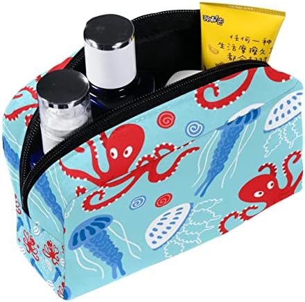 Toaletna torba, putni šminka kozmetička torba za žene muškarci, hobotnice meduze morsko životinjski crtani film